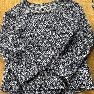 J. Crew Navy and White Knit Top